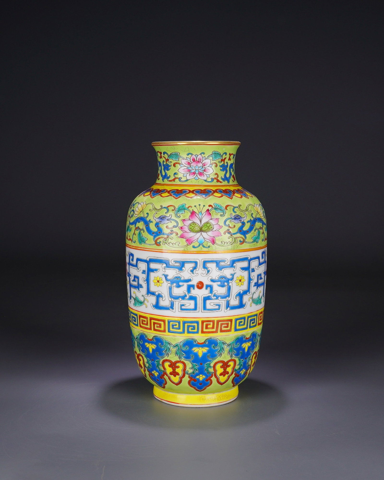 An Exquisite Enamel Vase With Chilong Patterns (1 of 9)
