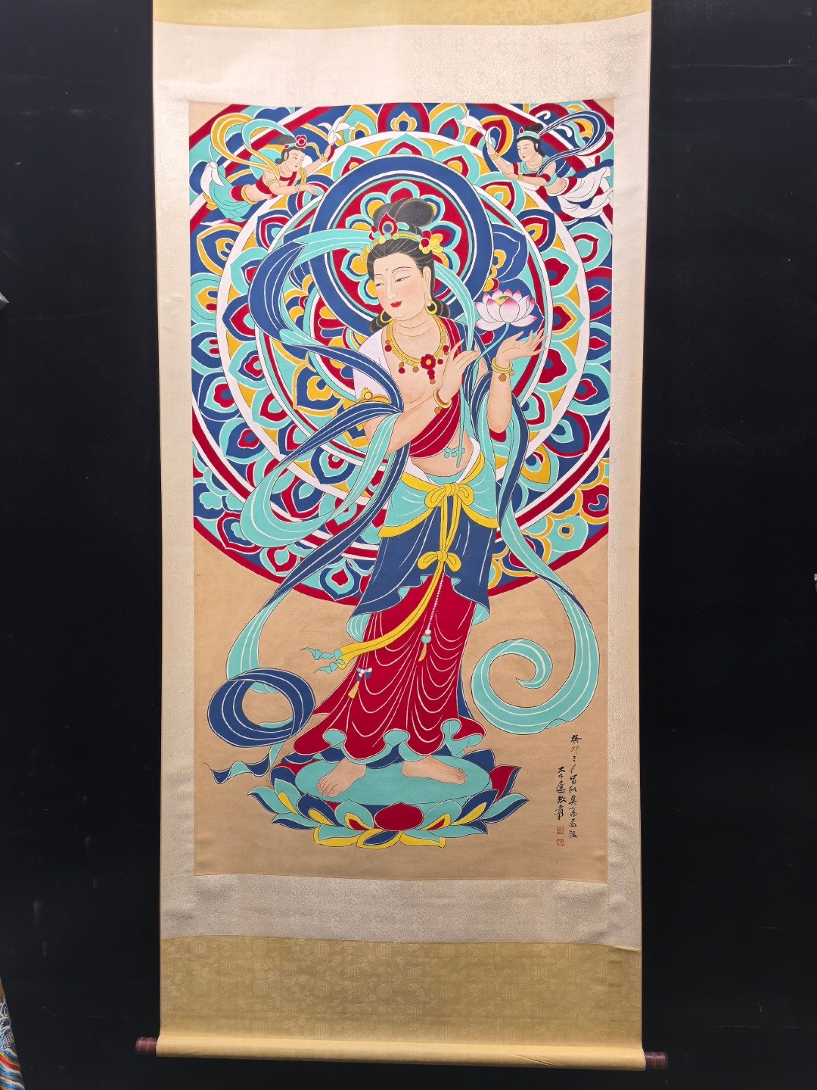 Chinese Ink Buddhist Figure Hanging Scroll,Ink on Paper (1 of 9)