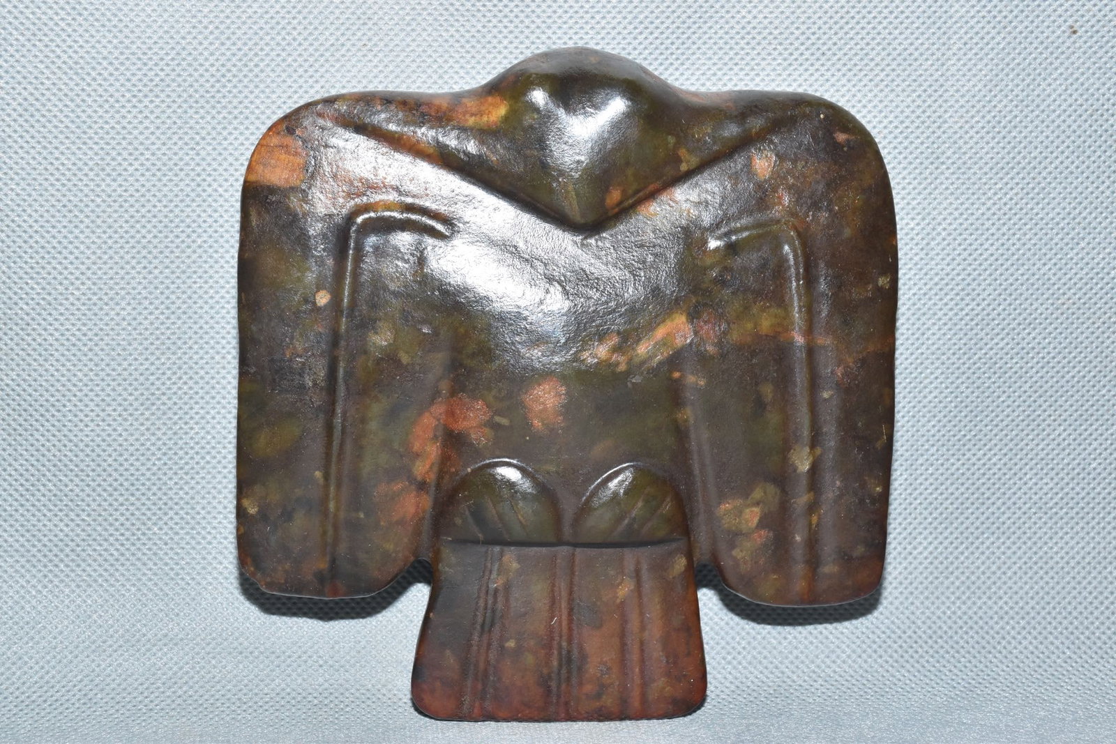 A Fine White Jade Eagle Pendant: A Fine White Jade Eagle Pendant,Hongshan Culture,Dimensions:5.1inx 5.1in,Weight:720g,白玉鹰佩,红山文化