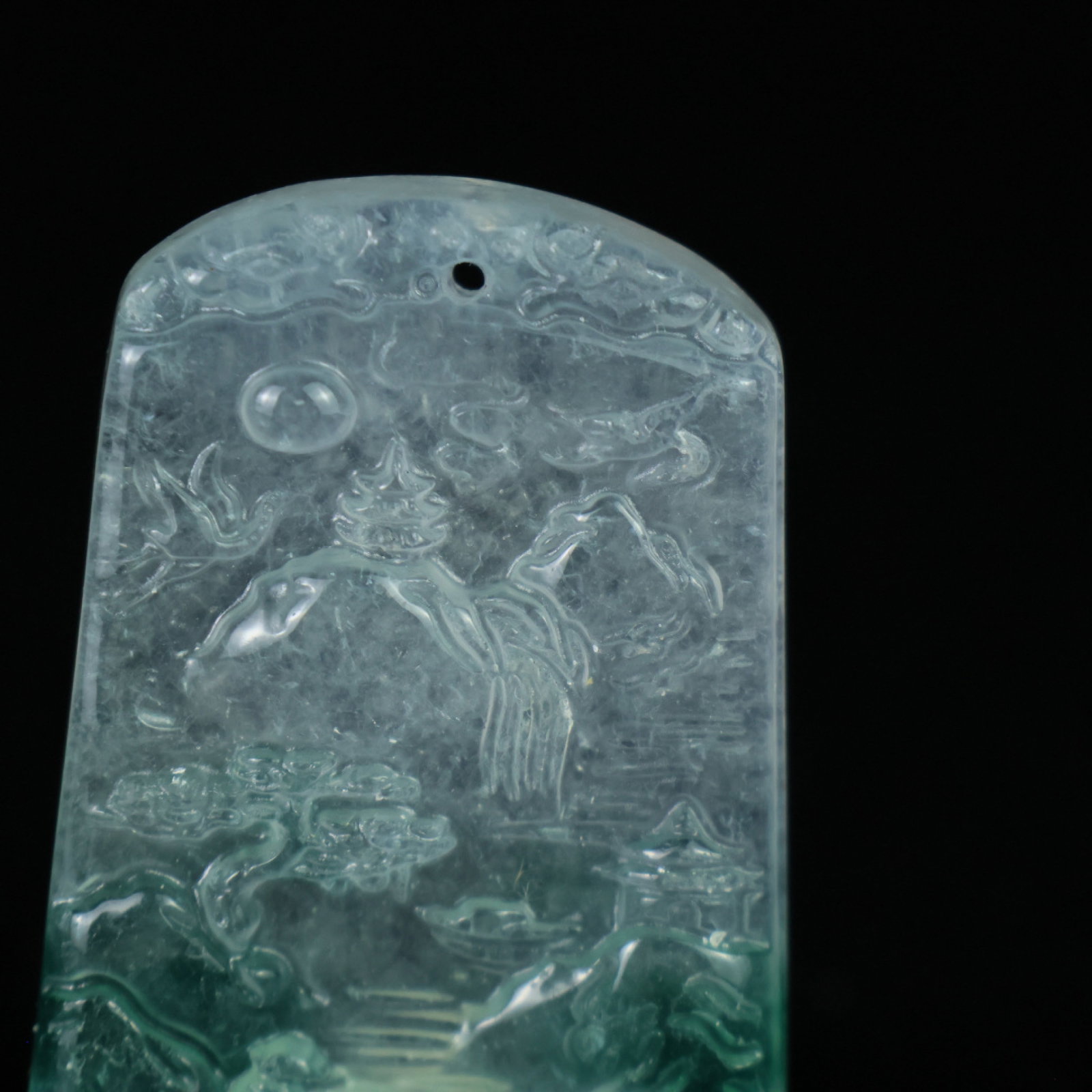 An Exquisite Jadeite Landscape Pattern Pendant - 2