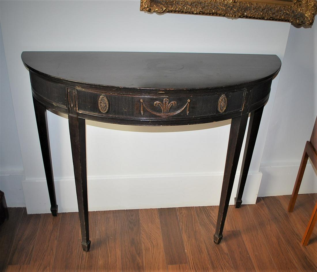 Ebonized Wood Hall Table with Gilt Designs (1 of 6)