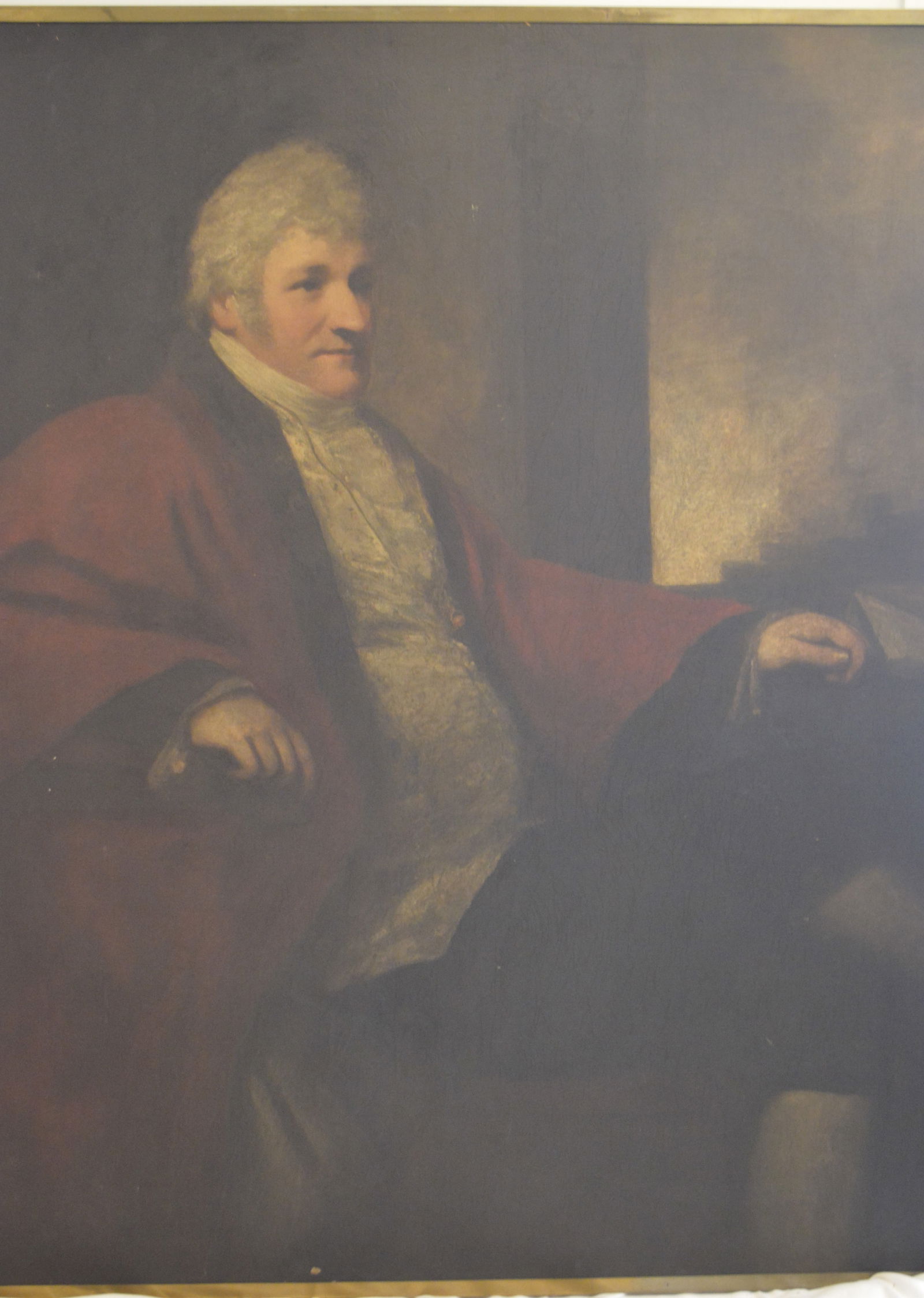 L'aristocrate gentleman: Title: The aristocratic gentleman Oil on Canvas period or style: British school early 19th century Height: 43 inches Width: 55 inches