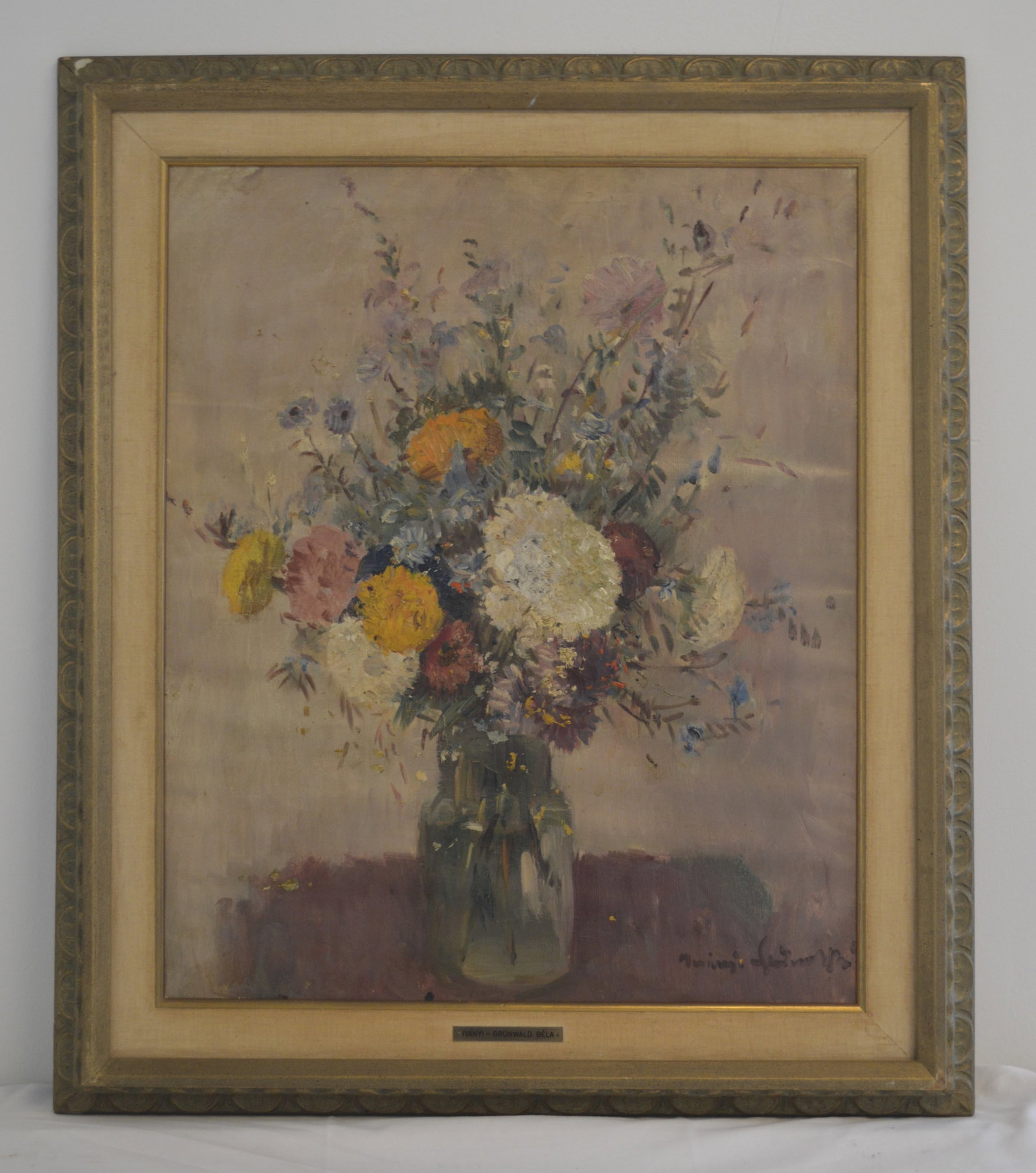Béla Iványi GRÜNWALD (1867-1940) Still Life Flowers: Béla Iványi GRÜNWALD (1867-1940) Still life flowers. Oil on canvas.Béla Iványi-Grünwald was a Hungarian painter, a leading member of the Nagybánya artists' colony and founder of the Kecskemét 