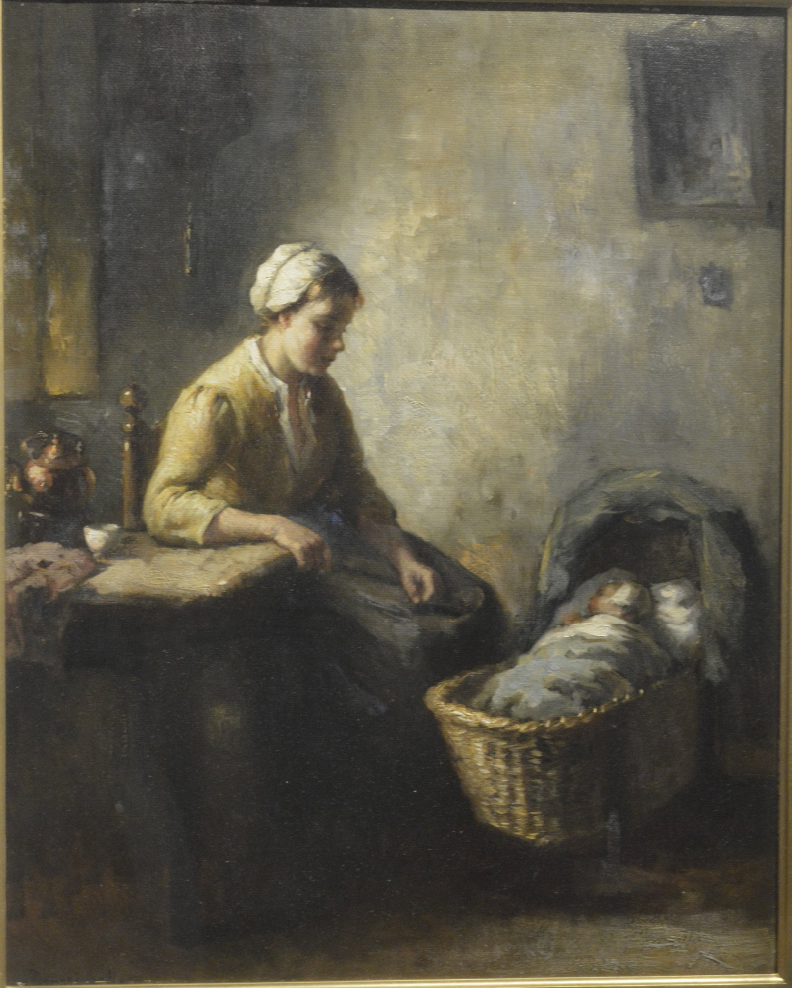 Bernard Johann DE HOOG (1866/67-1943) Mother and Child in Interior: Bernard Johann DE HOOG (1866/67-1943) Mother and child in interior. Bernard de Hoog is best known as a painter of moody Dutch peasant interiors, a genre that became very popular in the Holland around 