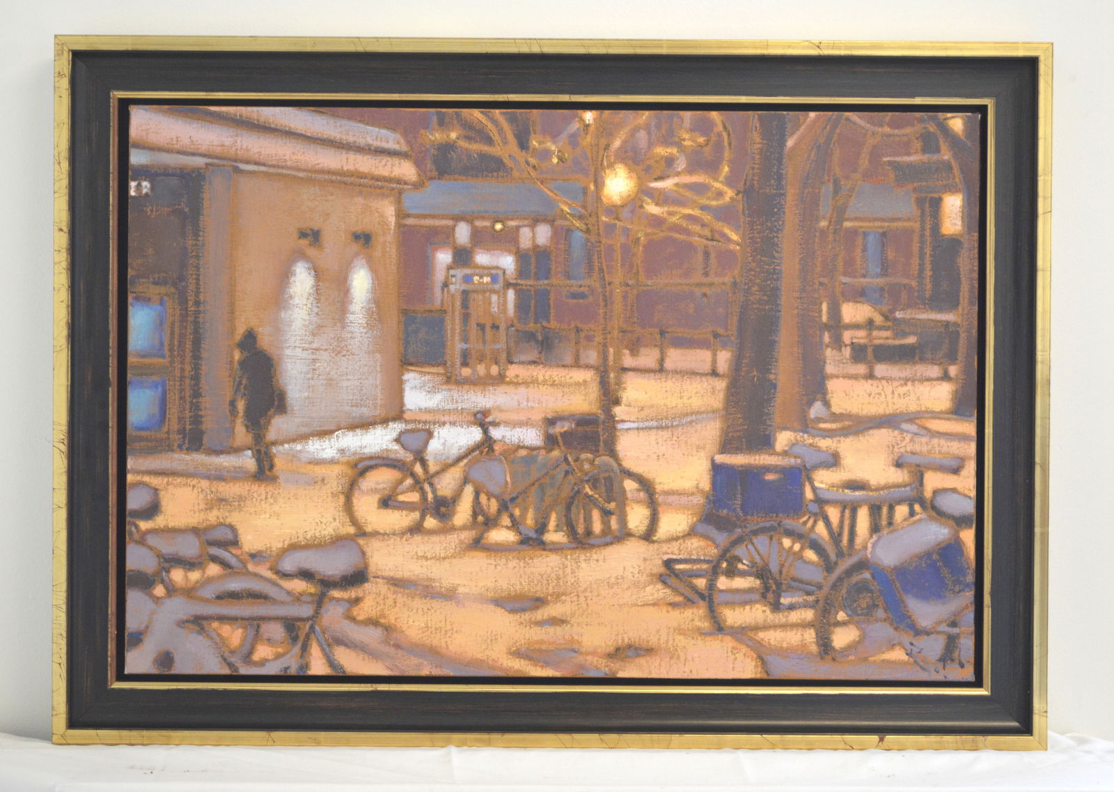 “Jandios d’hiver, metro Laurier”: Title: “Jandios d’hiver, metro Laurier” Creator: Raphael Montpetit 1980- Measures: 20 inches high by 30 inches wide canvas only and measures: 25 inches high by 36 inches with frame