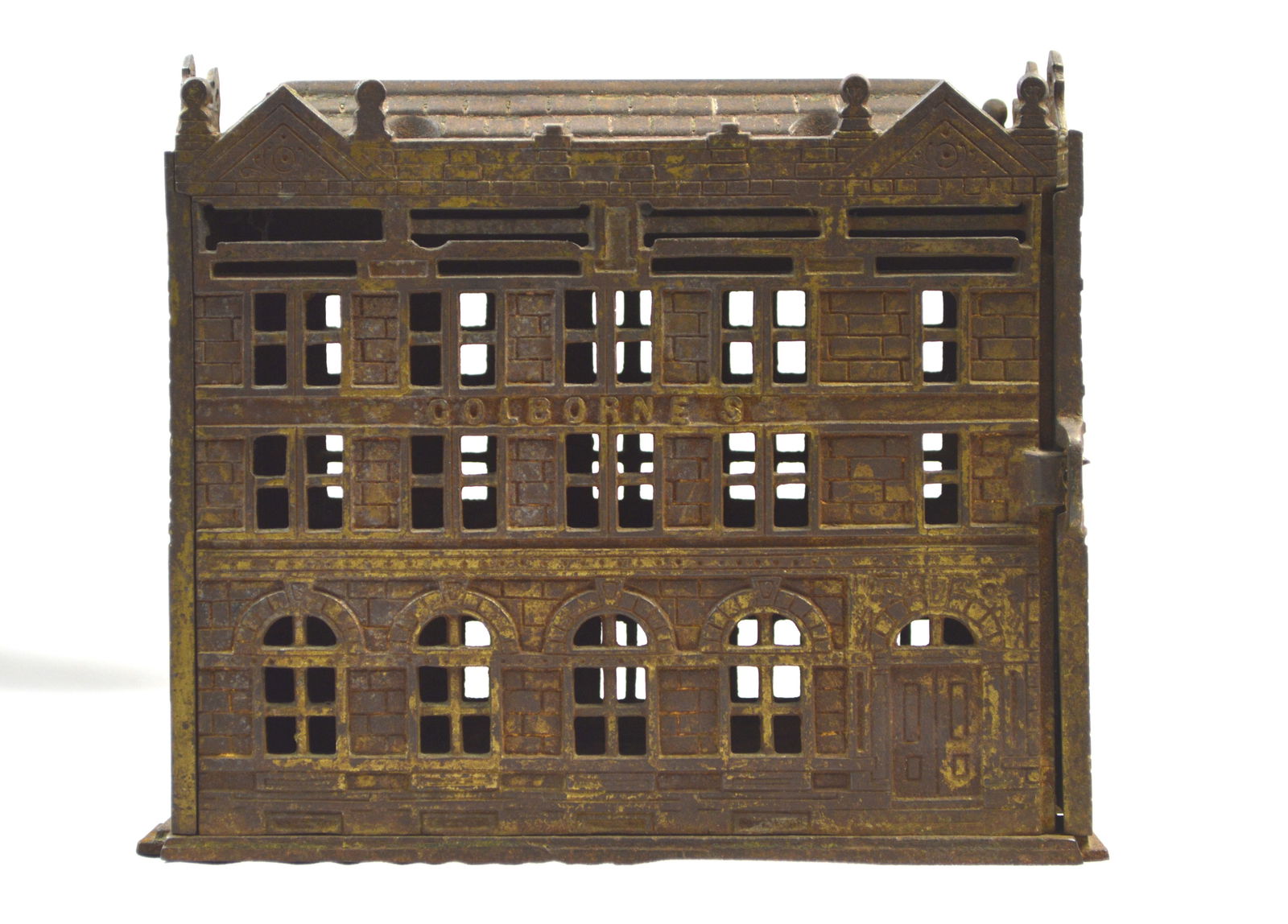 Trader’s Bank in Cast Iron: Title: Trader’s bank cast iron Details: Colborn St Measures: 9 inches high x 5 inches deep x 9.5 inches wide