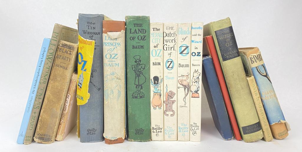 Lot Of Vintage Frank Baum & Other Assorted Books: Please see photos for details.