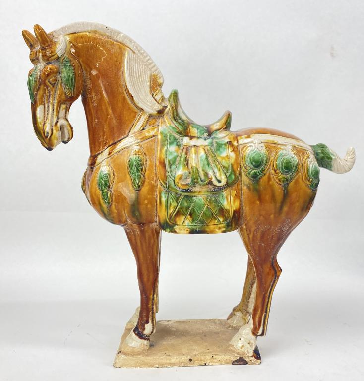 Antique Chinese Ceramic Horse 14" Tall (1 of 4)