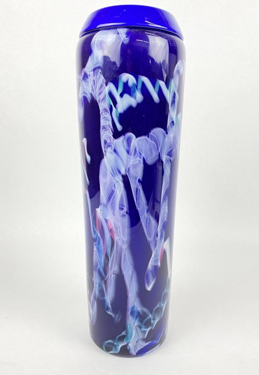 Curtis Brock Signed 16 1/2" Tall Glass Vase (1 of 4)