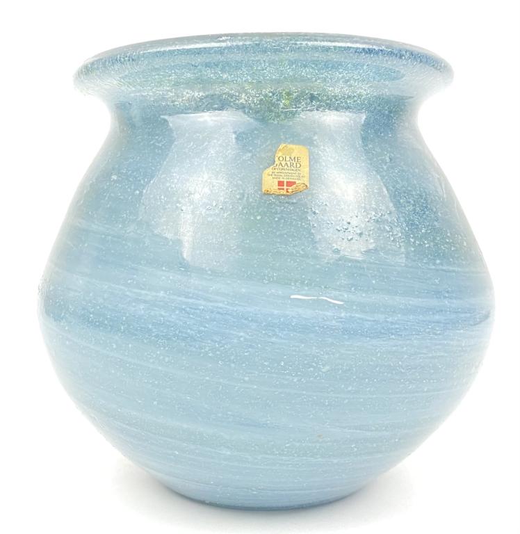 Holmegaard Blue Lava Jar: Size: 11"x23 1/2" Condition: Good