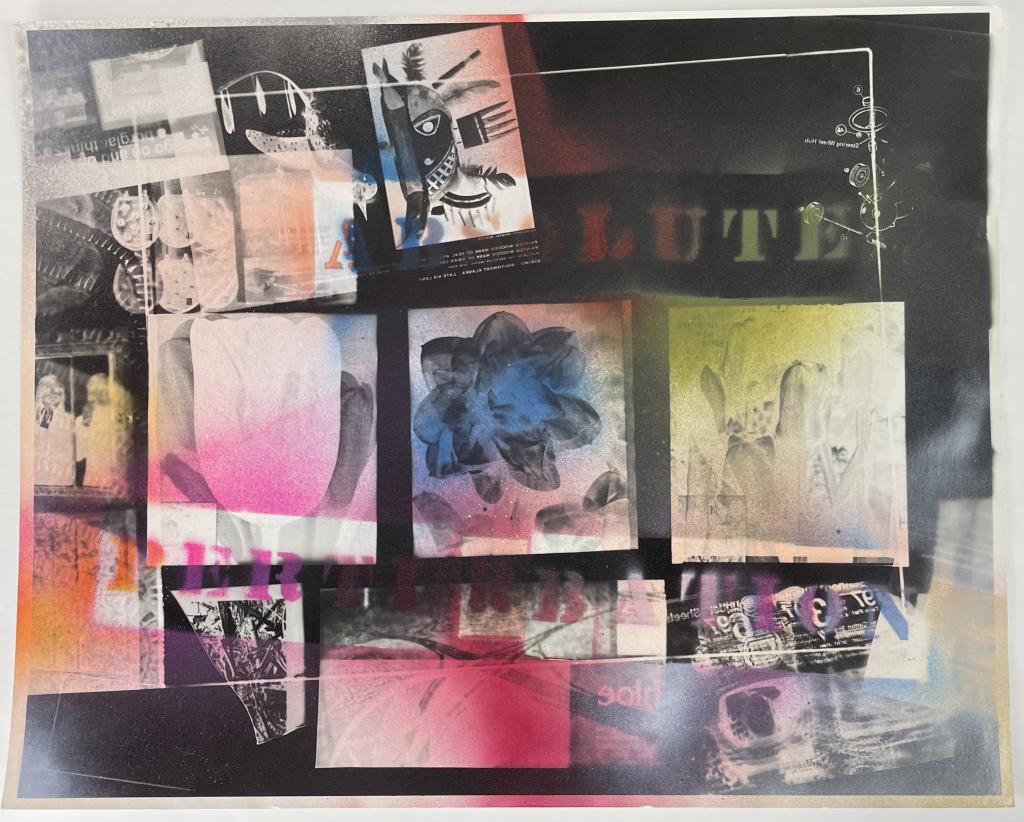 Thomas F Barrow Gelatin Silver Photogram 1979: Absolute Perturbation (Mosaic) Signed on reverse. Unframed 20"x16" Piece is overall in good condition aside from minor edge damage to bottom.
