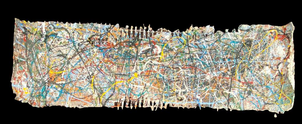 128" x 40" William Weege Original Work on Paper: Handmade paper. Signed & dated 1980 Piece has some inward bending at edges due to being stored rolled up.