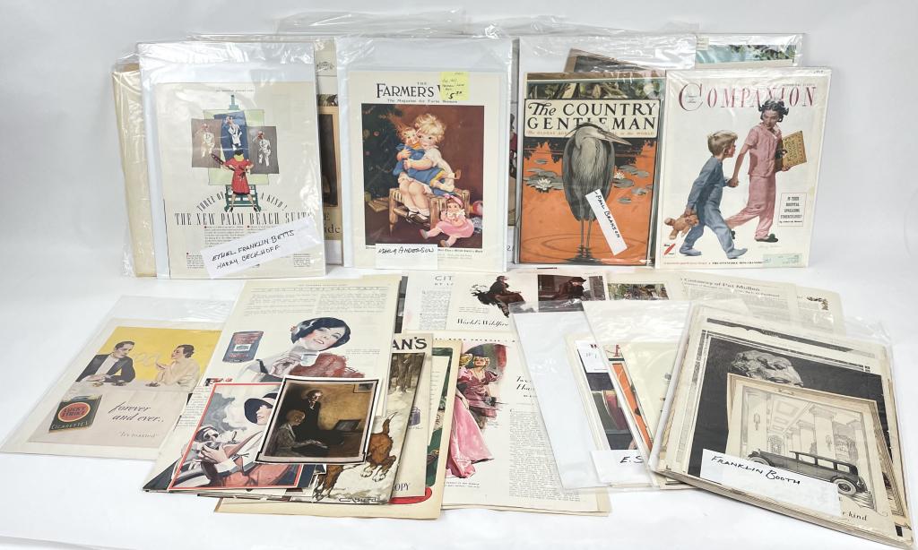 Vintage Newspaper, Magazine, & Ad Art: Please see photos for everything included.