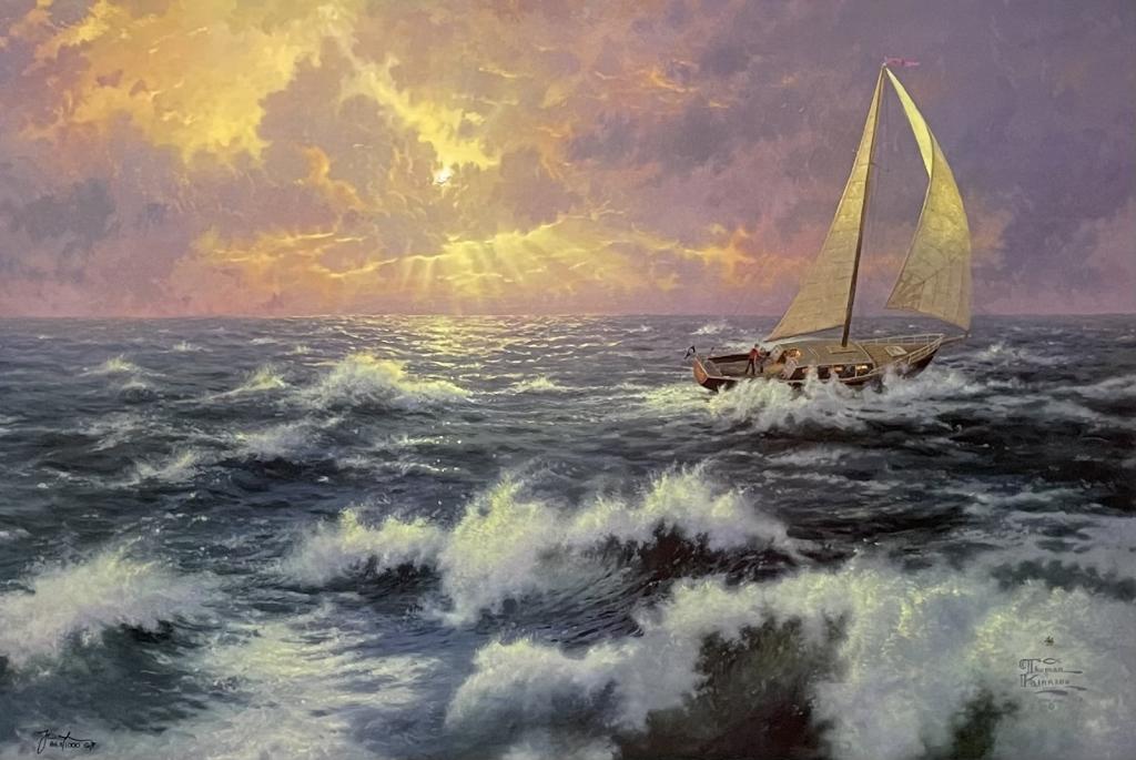 Thomas Kinkade Lithograph 863/1000 G/P: Hand Signed. Frame: 30"x40" Frame and image are in good condition.