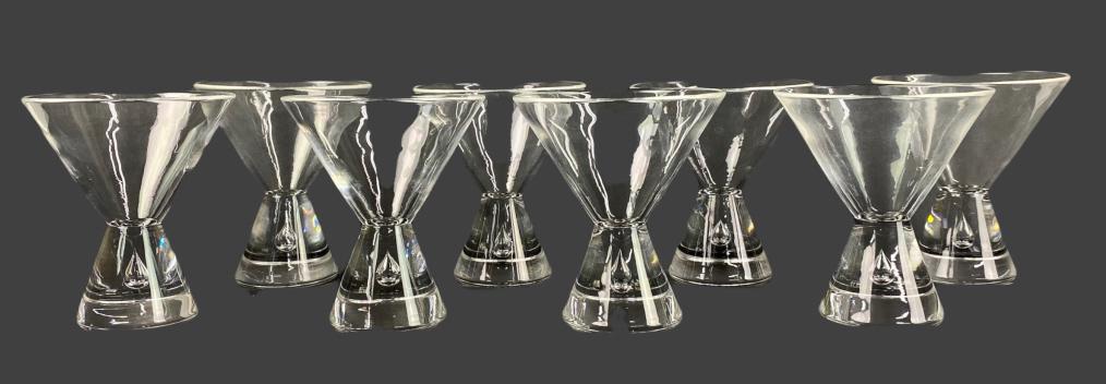(8) Steuben Martini Glasses Hand-Blown Tear Drop (1 of 3)