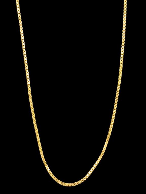 14K Gold Box Link Italian 24.5" Necklace (1 of 4)
