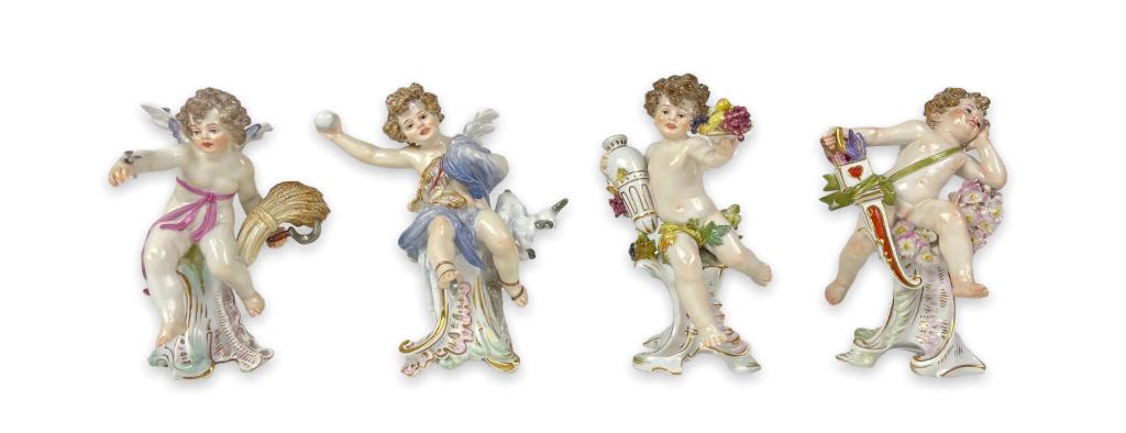 (4) Antique Meissen "The Four Seasons" Figurines (1 of 13)