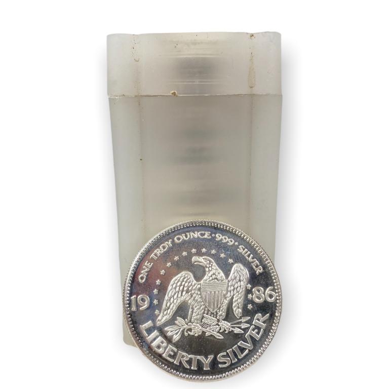 (25) 1 Oz 1986 Liberty .999 Silver Round (D) (1 of 2)
