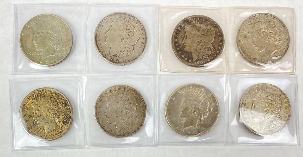 (8) Different US Morgan & Peace Silver Dollars (1 of 6)