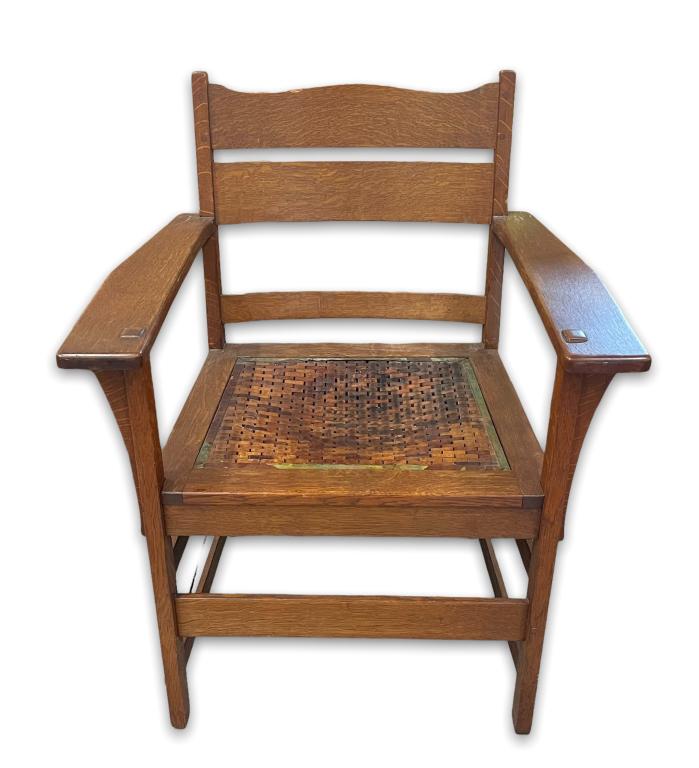 Antique Stickley Oak Arm Chair