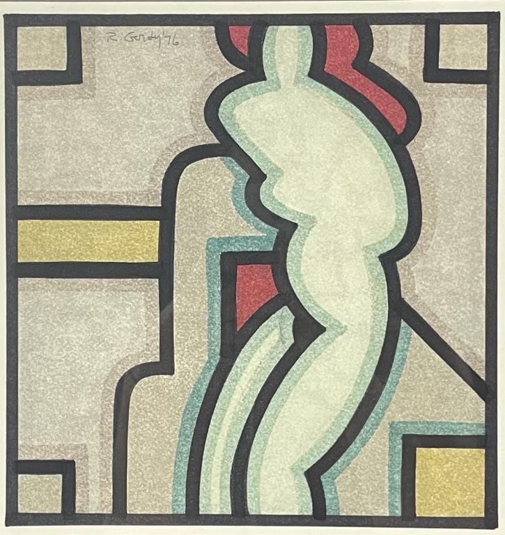 Robert Gordy Marker & Ink On Paper: Frame and image are in good condition. Delahunty Gallery label on verso. Image 10"x9" Frame: 15"x16.5"