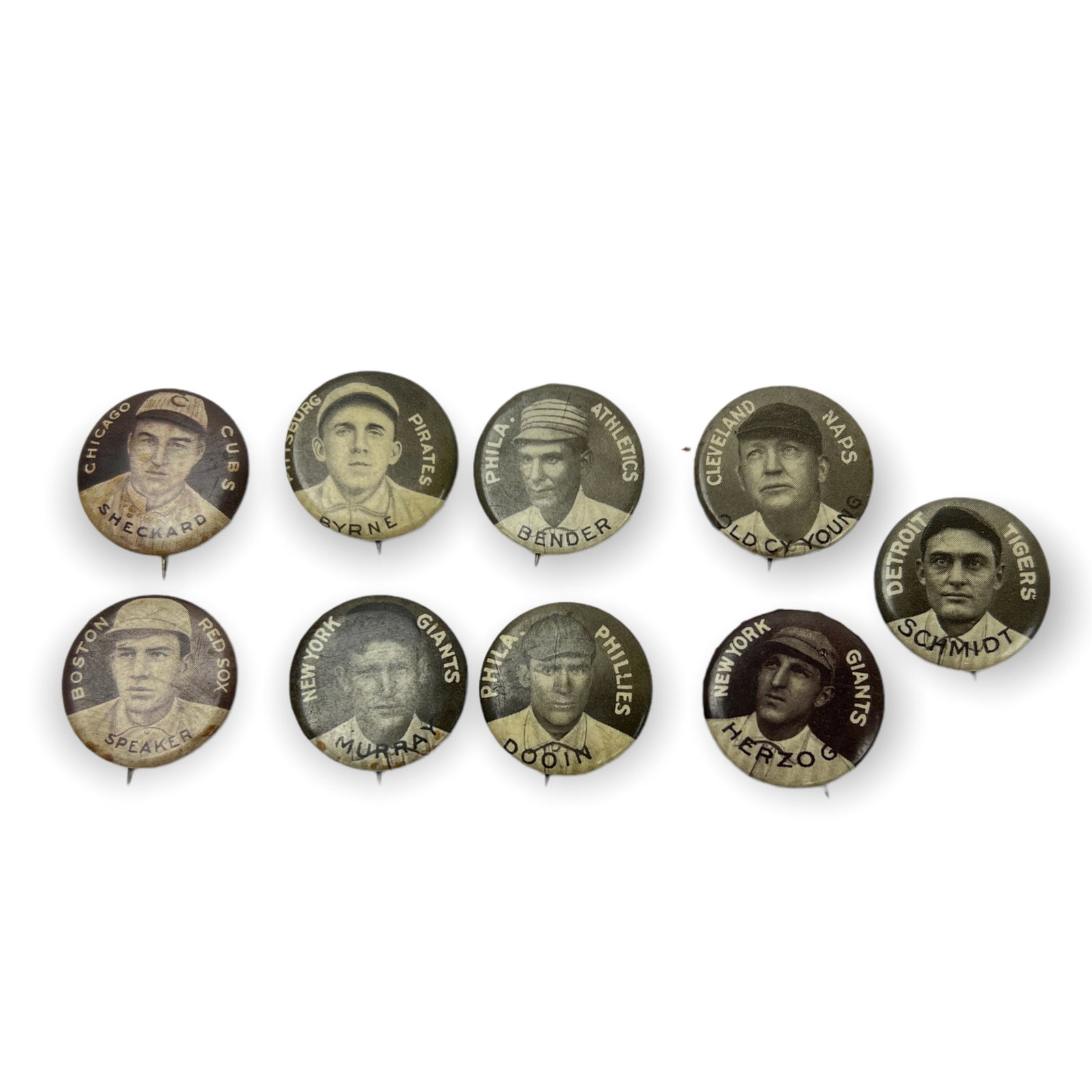 (9) Sweet Caporal Cigarette Baseball Pins (1 of 5)