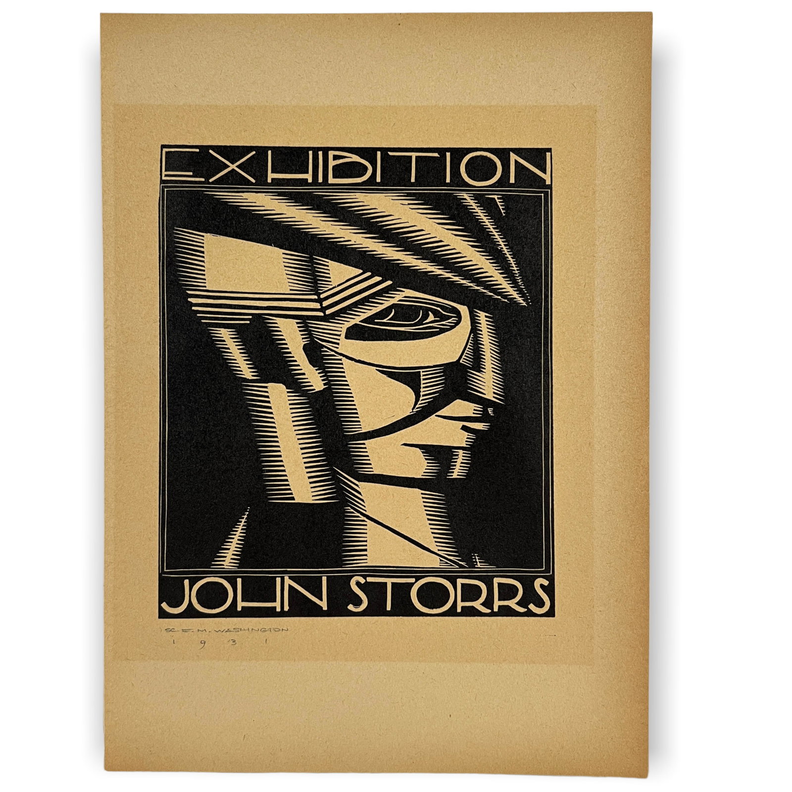 After John Storrs Woodcut Signed F.M. Washington (1 of 4)