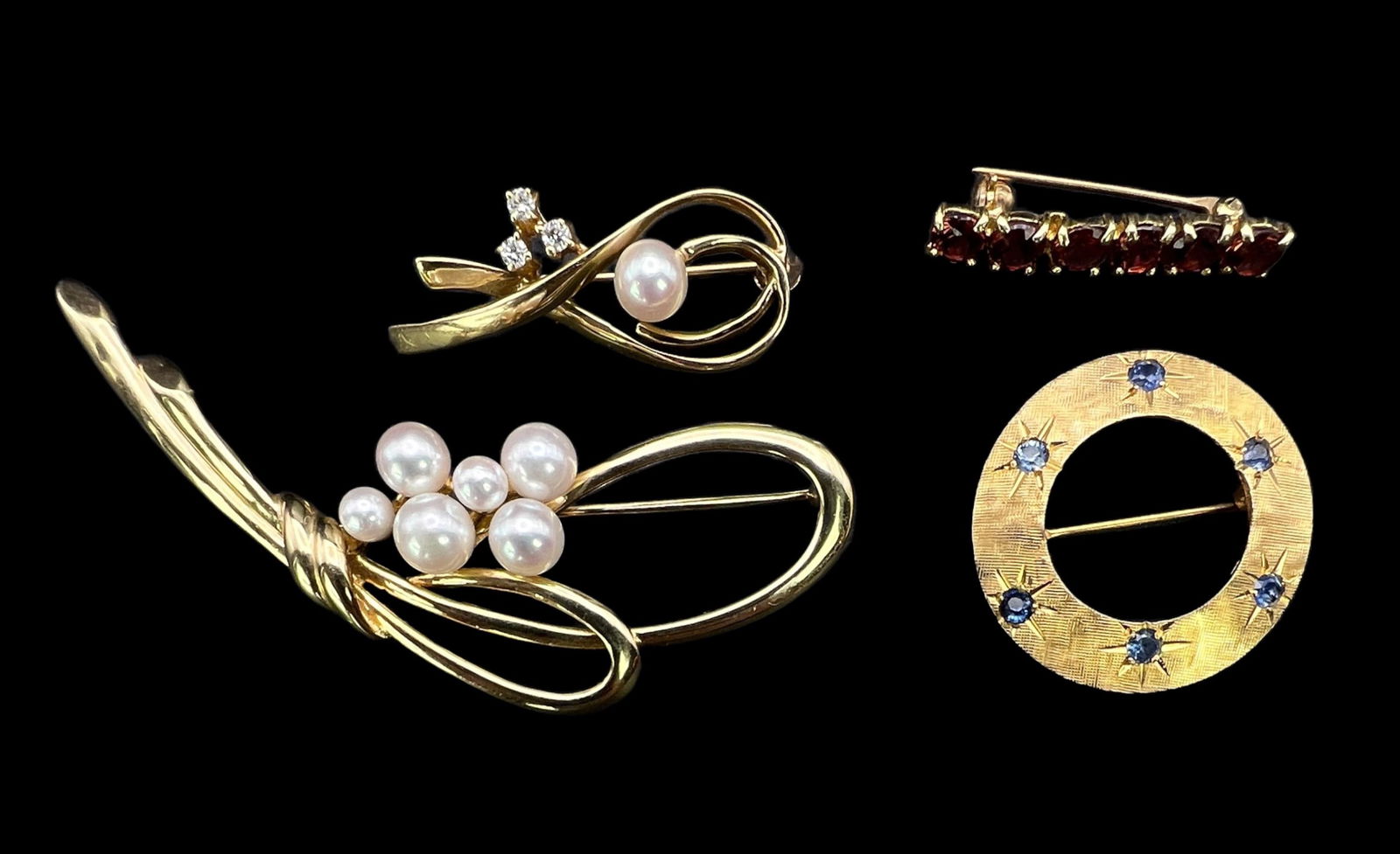 (4) 14K Gold Brooches (1 of 8)