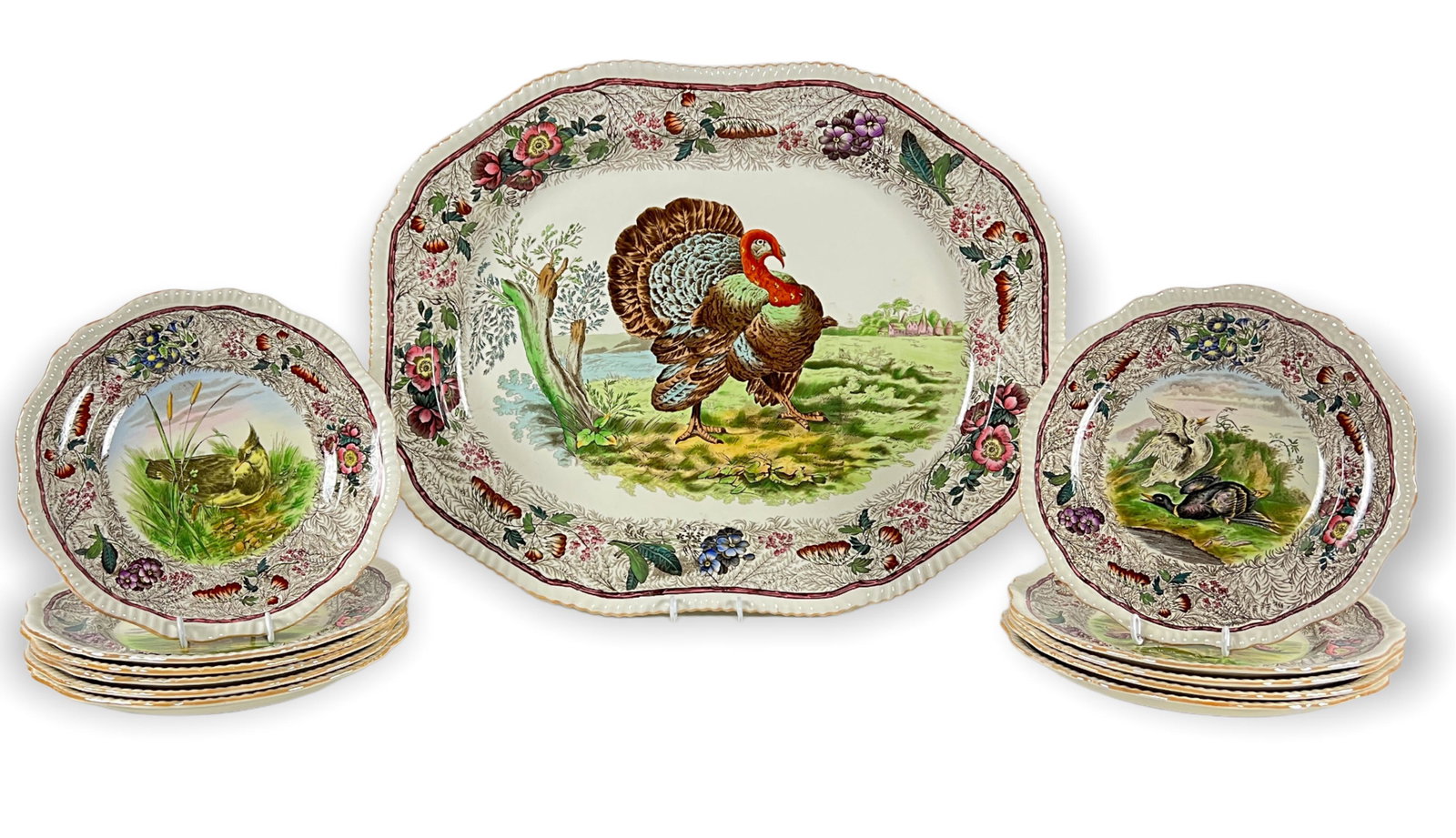 Copeland Spode Turkey Serving Dish w/(12) Dinner (1 of 9)