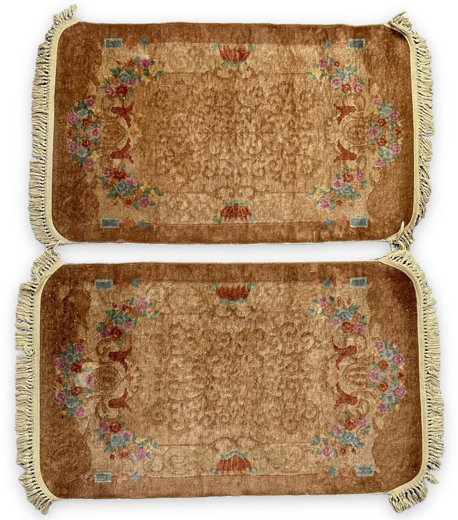 (2) Antique Chinese 3' x 5' Wool Rugs (1 of 5)