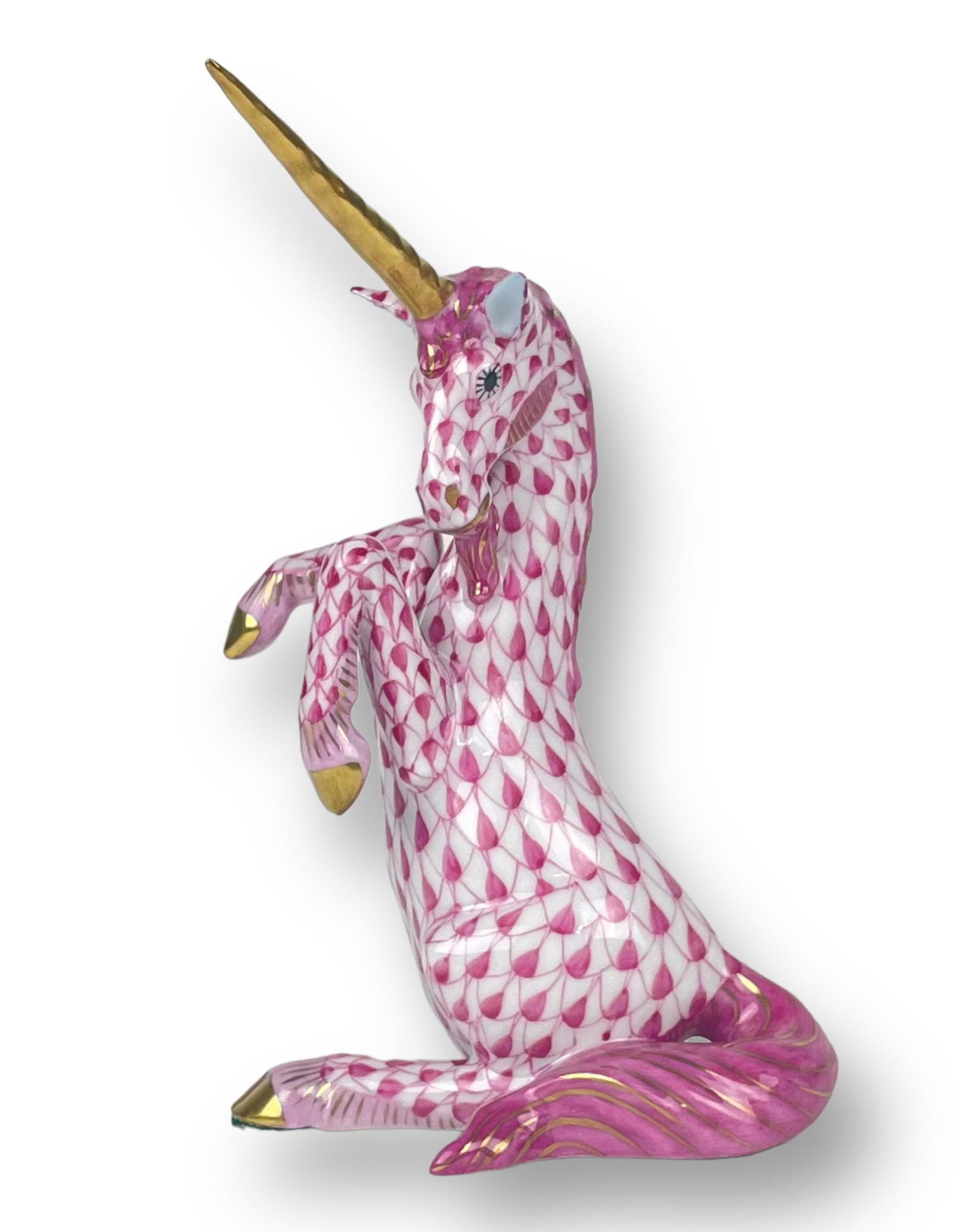 Herend Pink Fishnet Unicorn (1 of 6)
