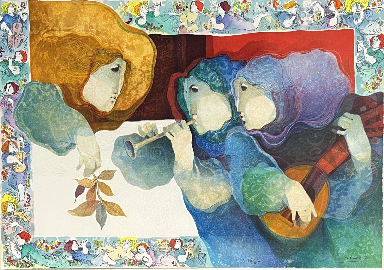 Sunol Alvar "Blau Sinfonia" Embossed Lithograph (1 of 5)