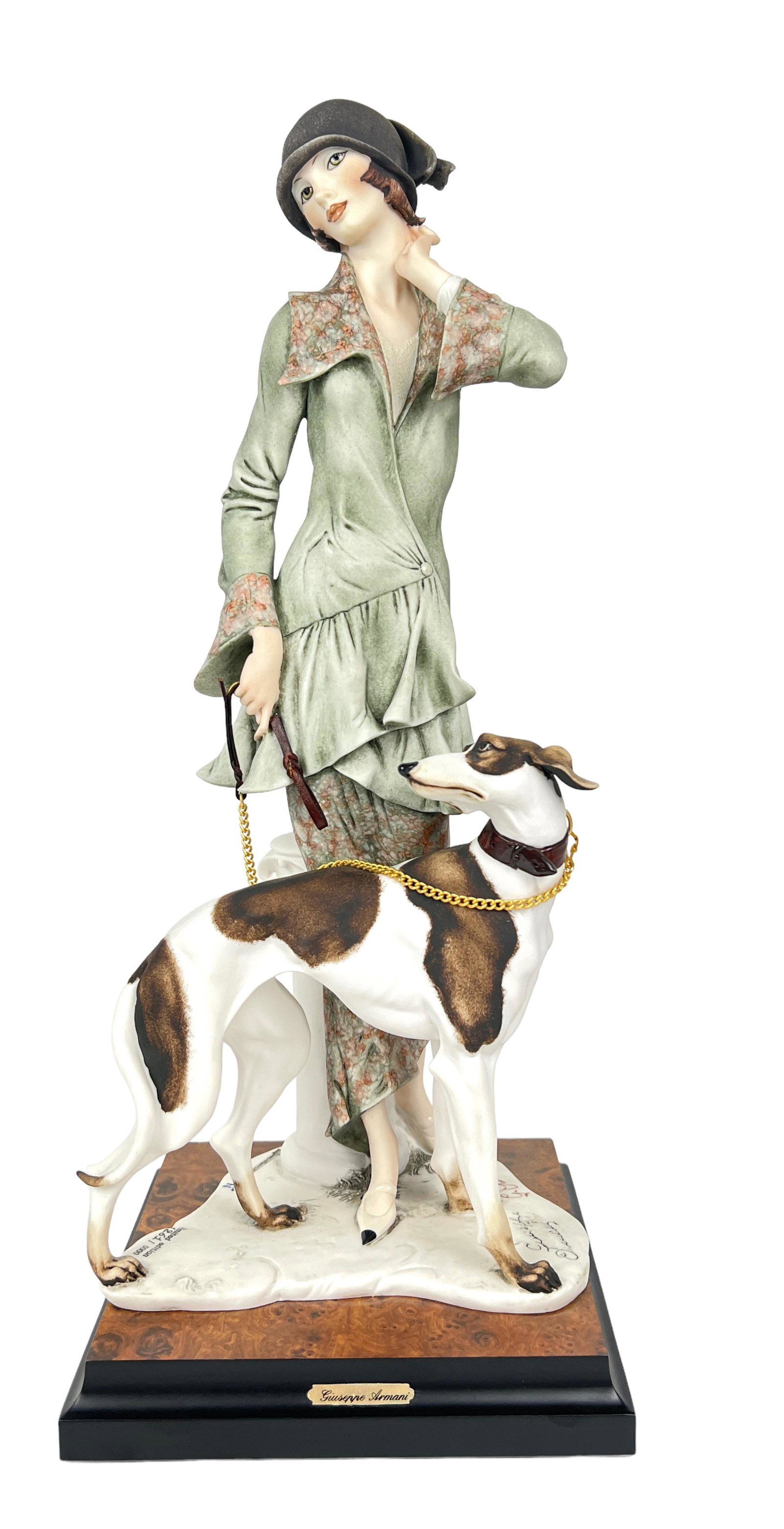 Giuseppe Armani "Lady With Dog" Figurine Signed: Limited Edition # 1261/5000 Very good condition in original box and COA. 17.5" Tall 0195-C