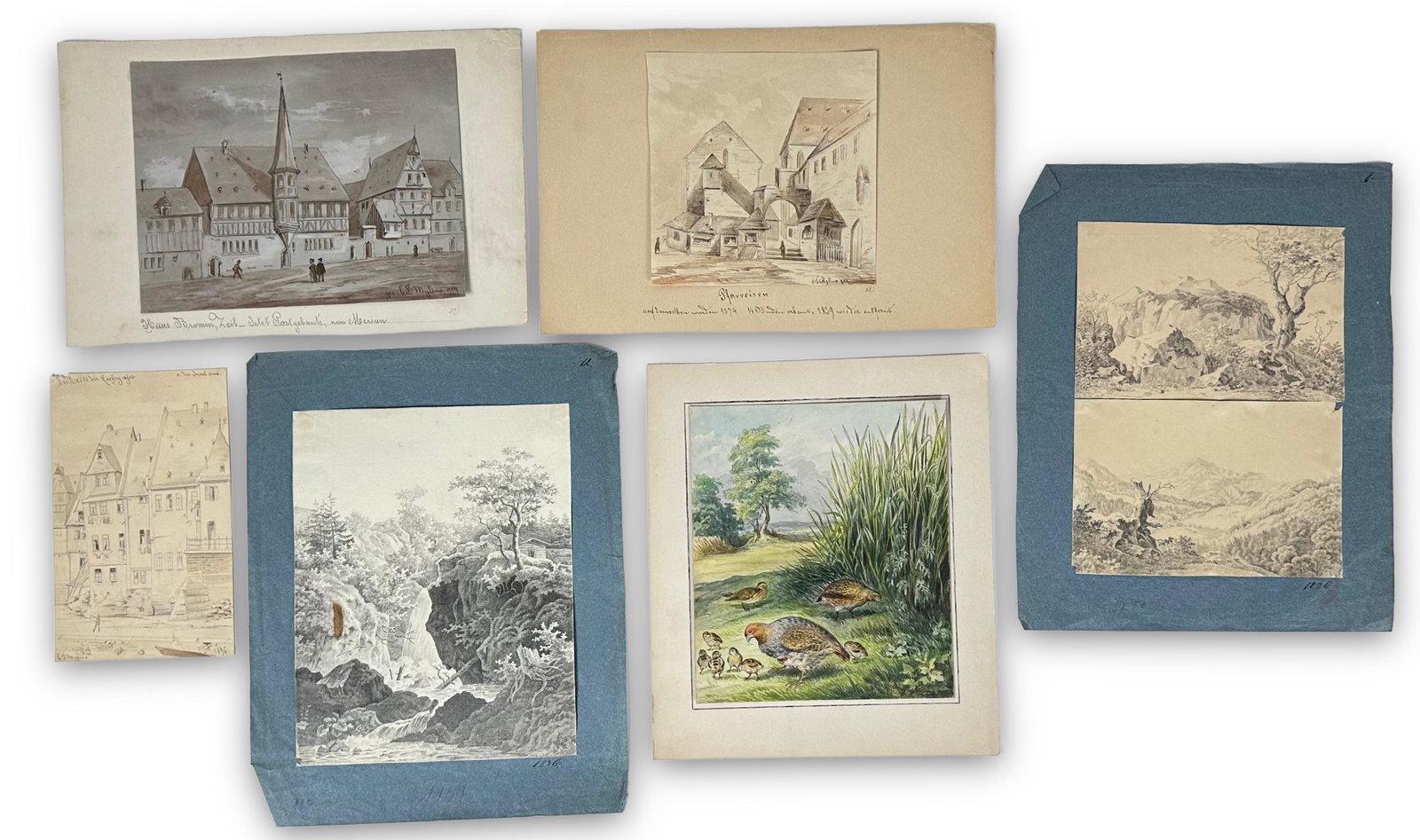 (6) Antique European Drawings & Paintings (1 of 6)