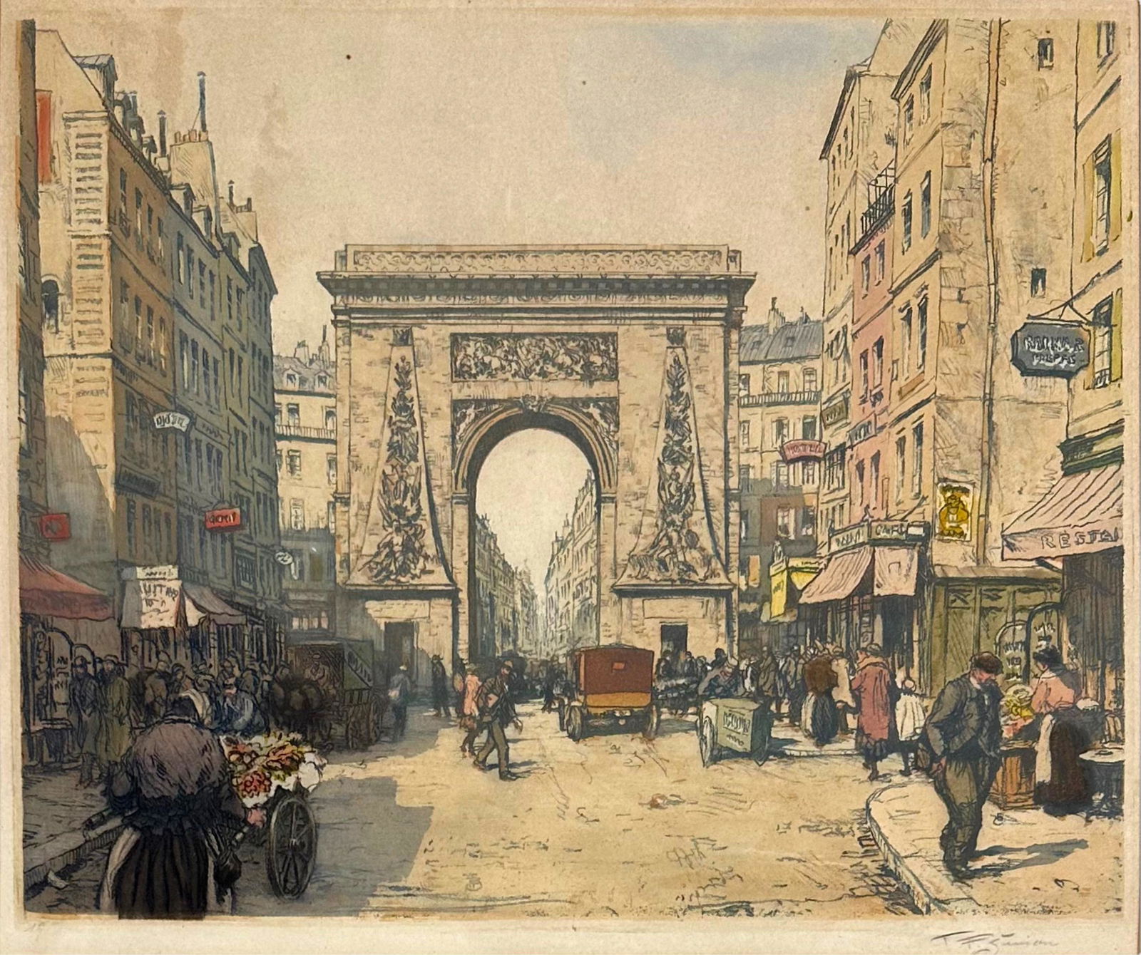 Tavik F. Simon "Porte Saint-Denis" Etching (1 of 4)
