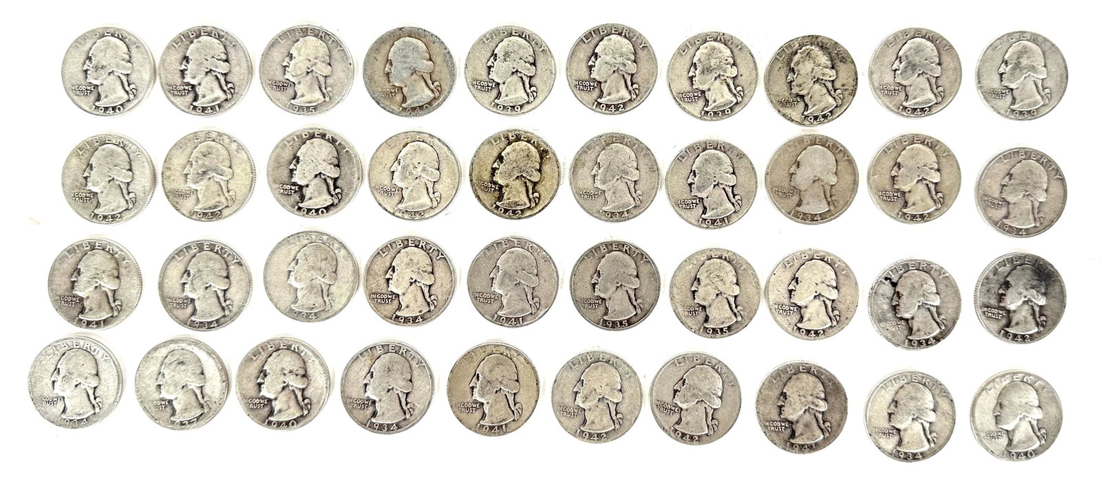 (40) U.S Silver Quarters 1934-1942 (1 of 8)
