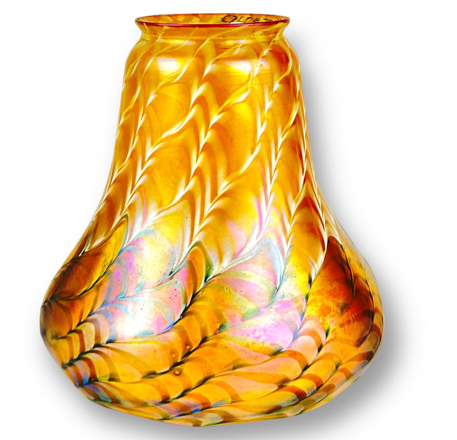 Quezal Snakeskin Glass Lamp Shade (1 of 5)