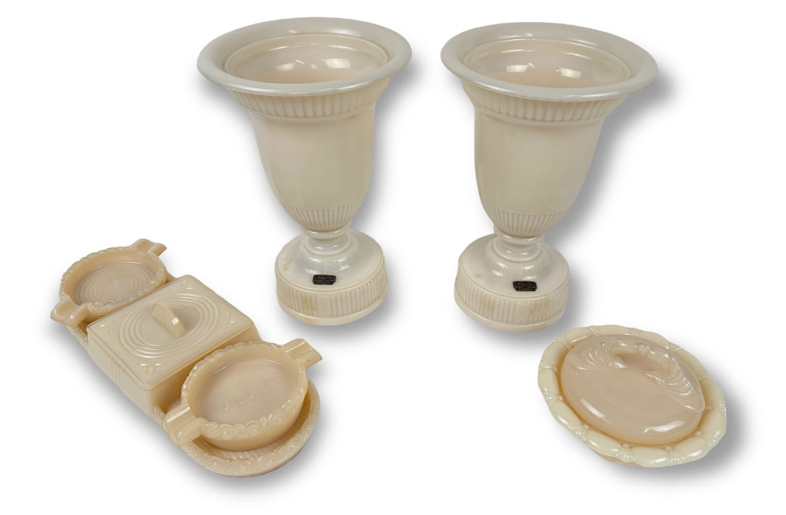 (2) Vintage Aladdin Alacite Urn Lamps Plus (1 of 7)