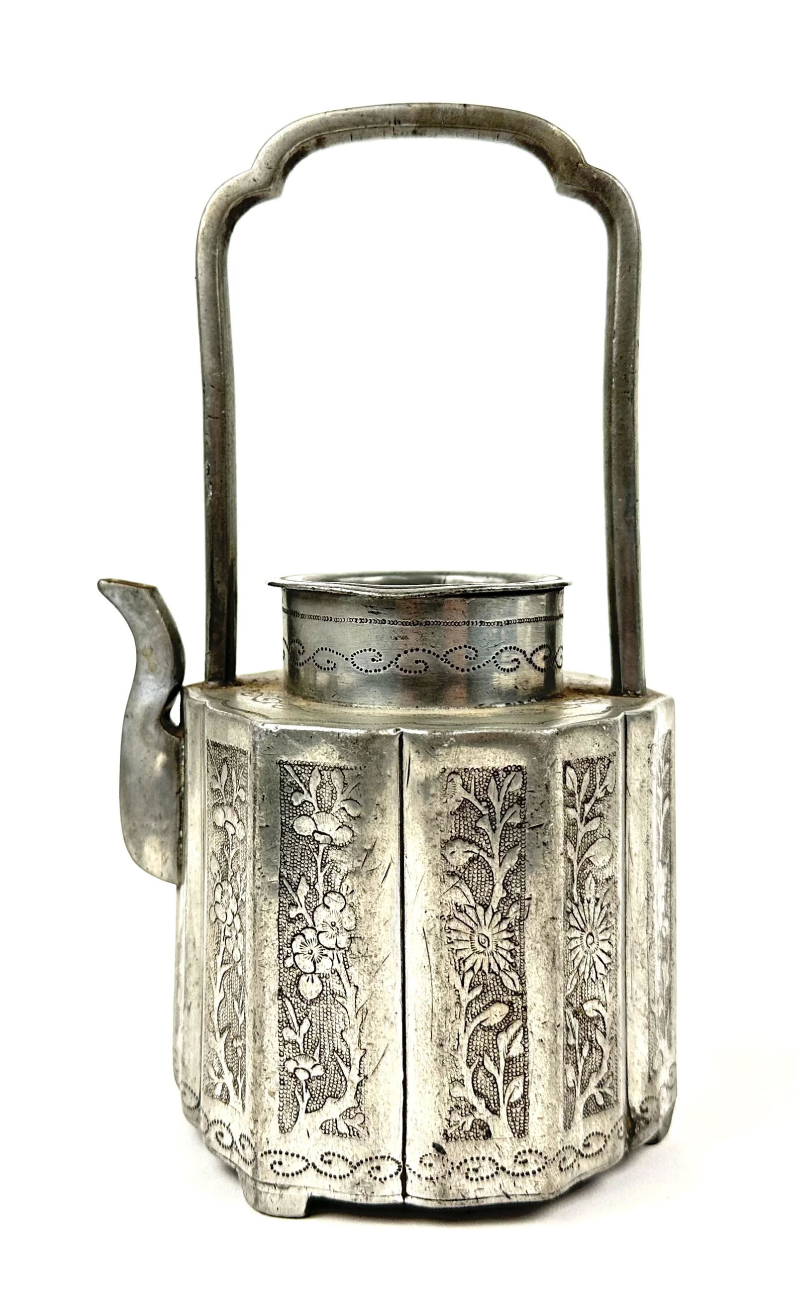 Antique Chinese Pewter Teapot (1 of 6)