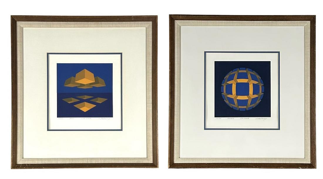 (2) Brian Halsey Op Art Screenprints (1 of 8)