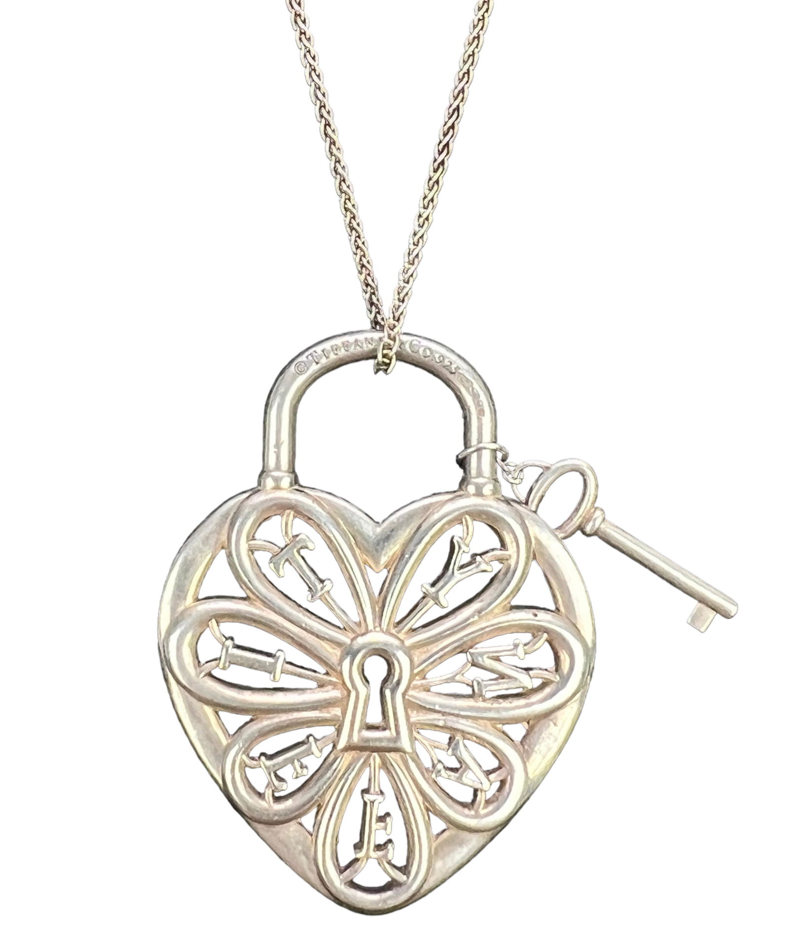 Tiffany & Co Sterling Silver Heart Lock & Key XL (1 of 4)