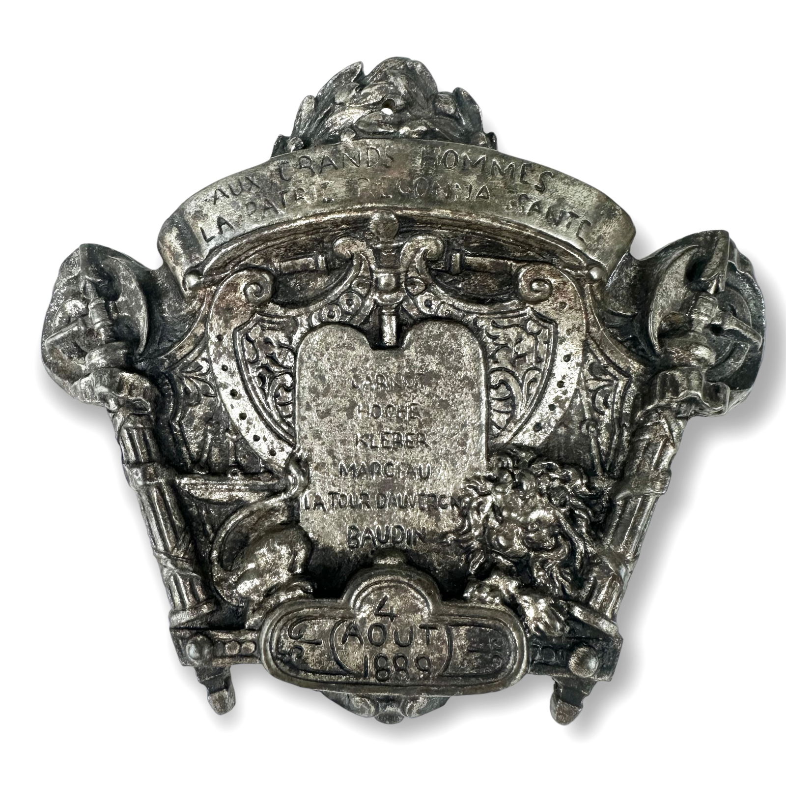 French Metal Wall Plaque Dated 1889 (1 of 2)