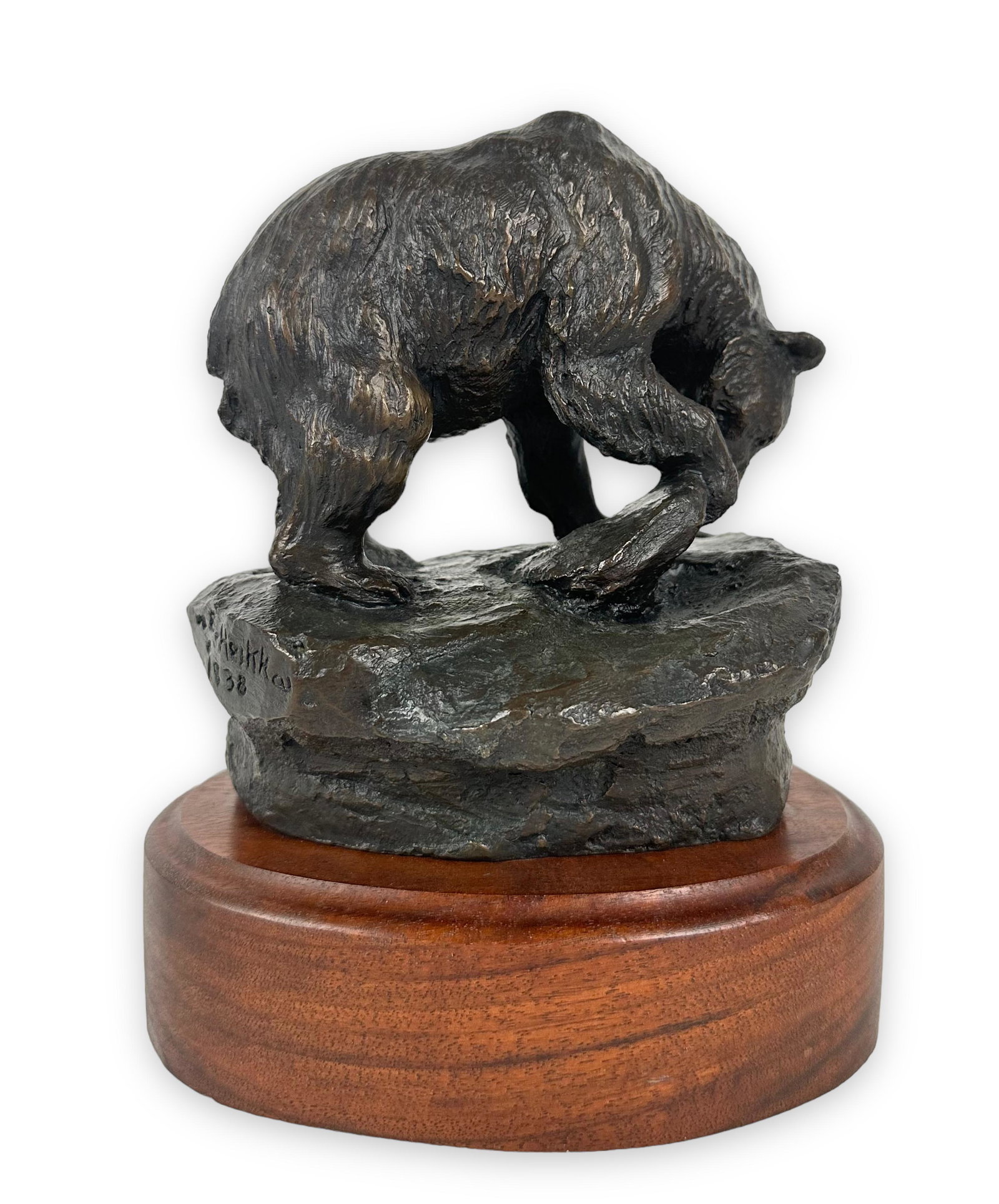 Earle E. Heikka "Bear Overturning Stone" Bronze (1 of 7)