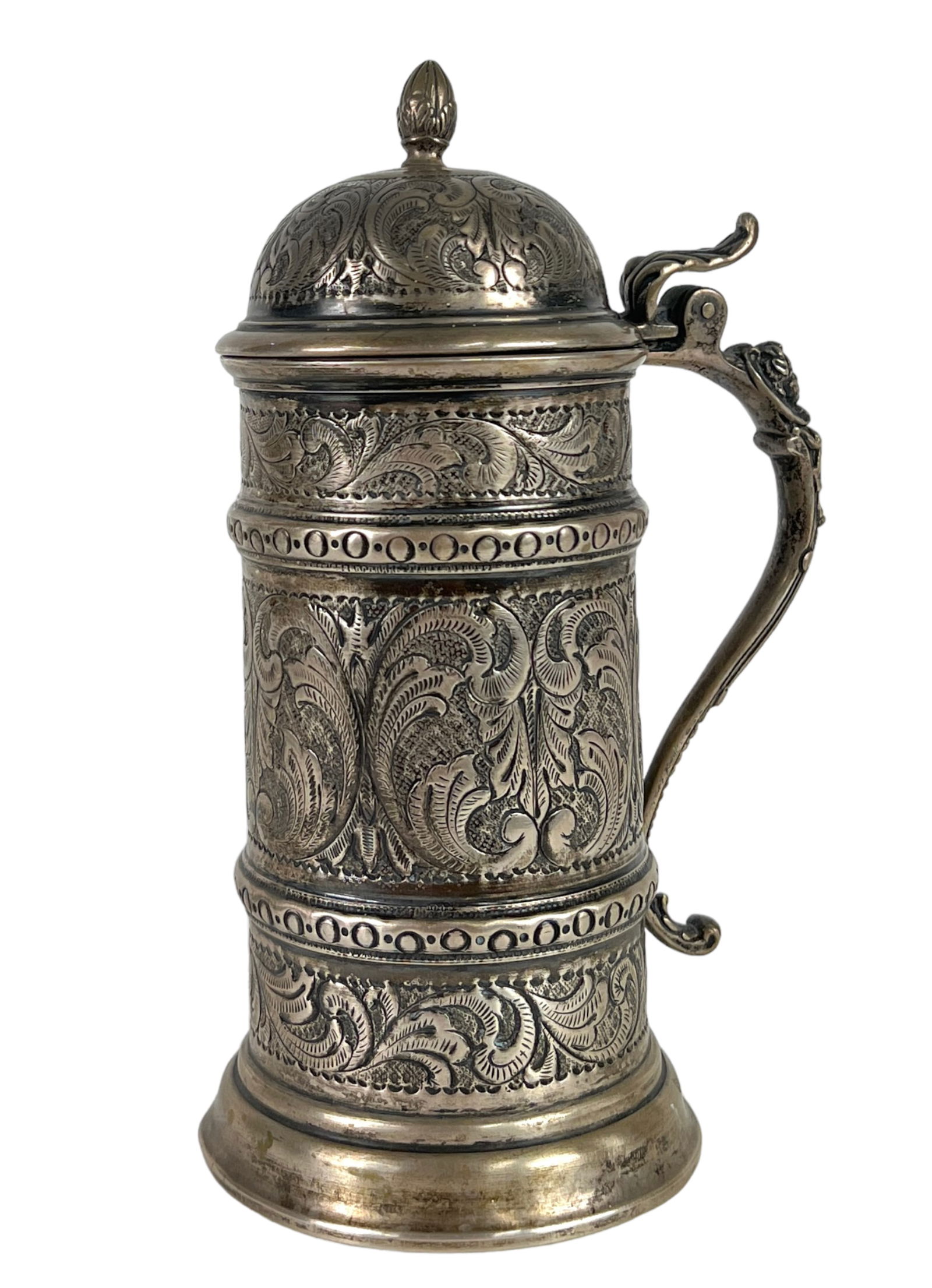 Ornate Antique 800 Silver Beer Stein (1 of 6)