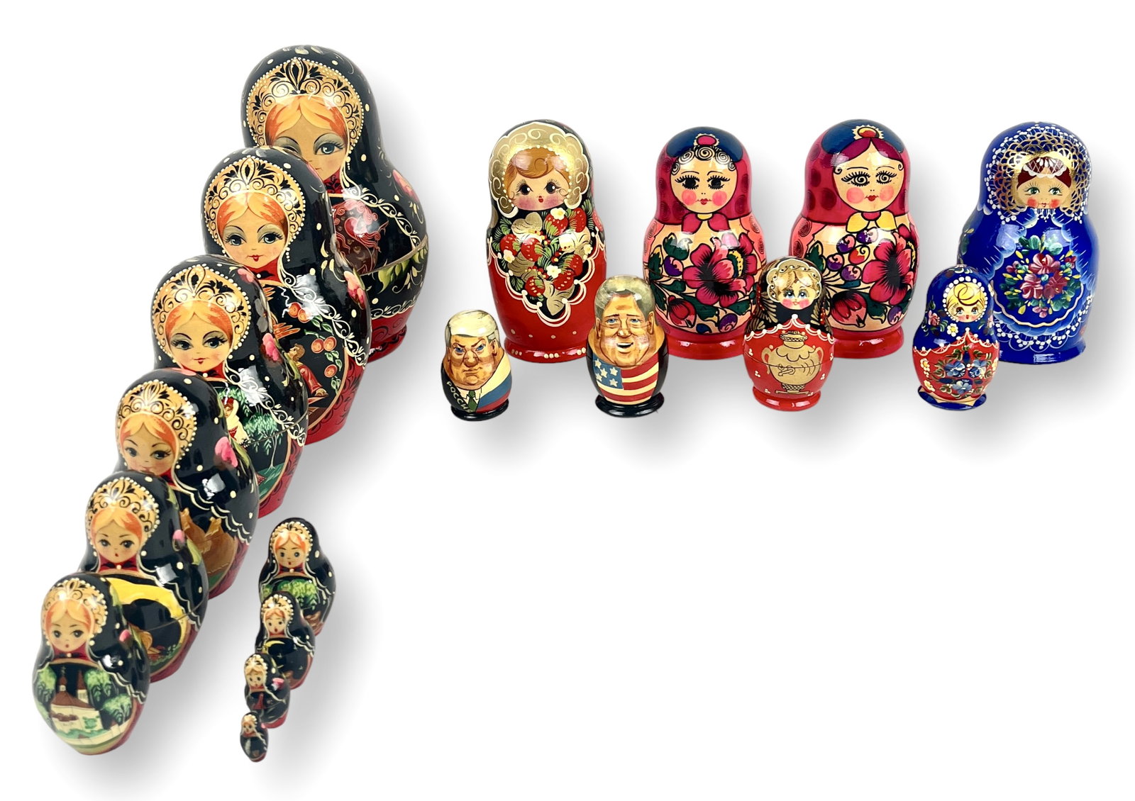 (9) Hand-Painted Russian Matryoshka Nesting Dolls (1 of 8)