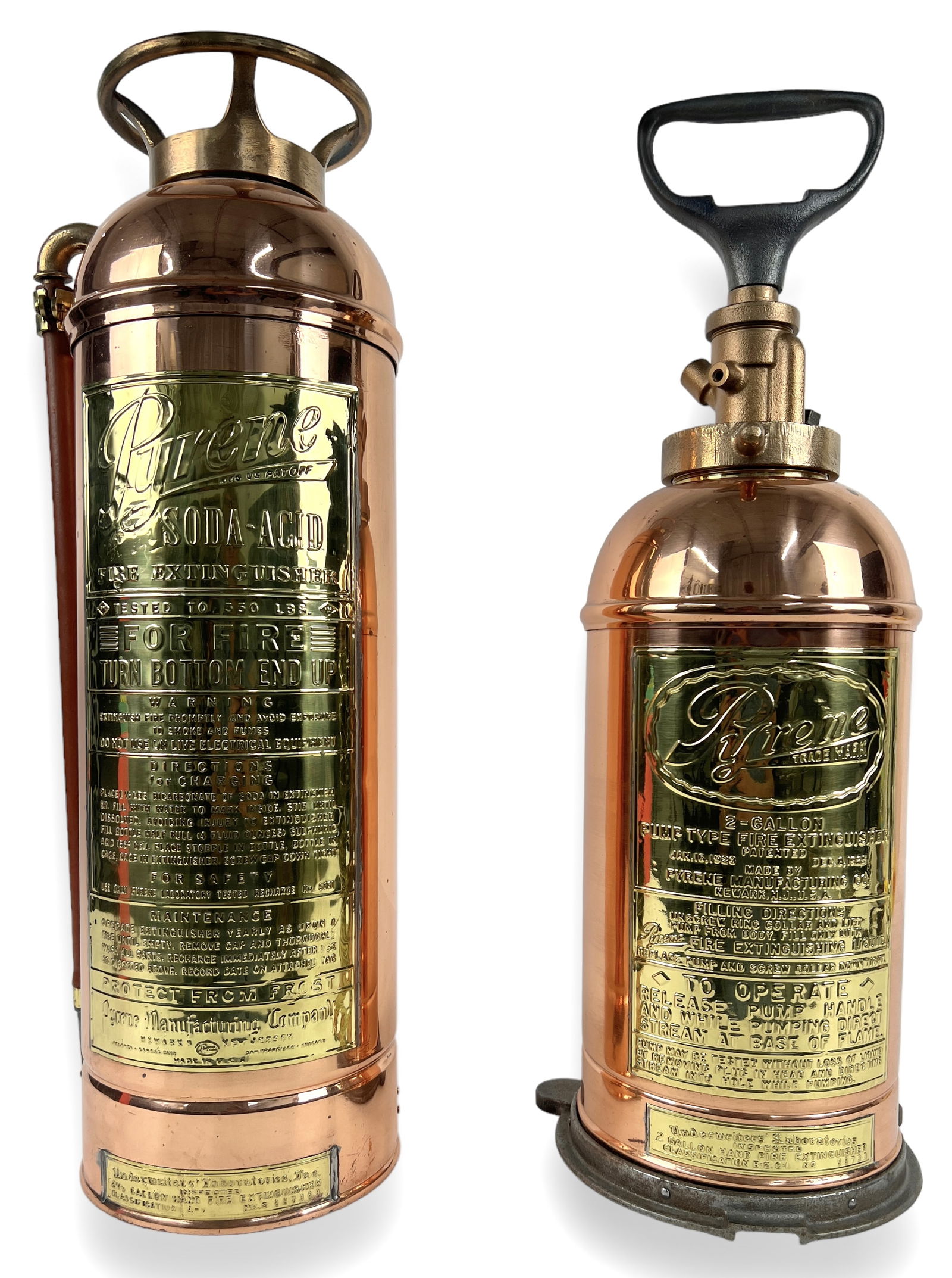 (2) Vintage Copper Pyrene Fire Extinguishers (1 of 7)