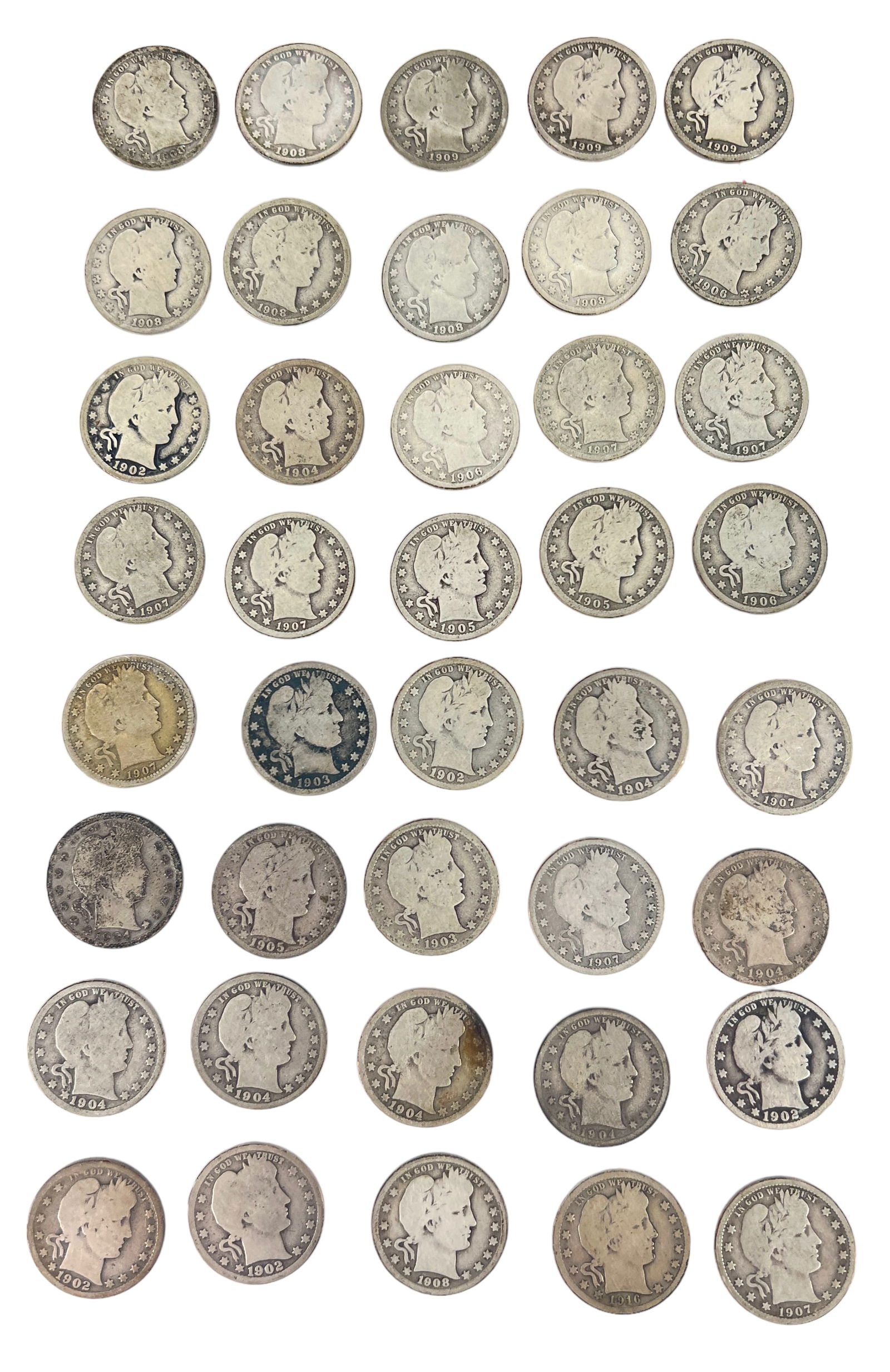 (40) Assorted Barber Quarters (1 of 2)