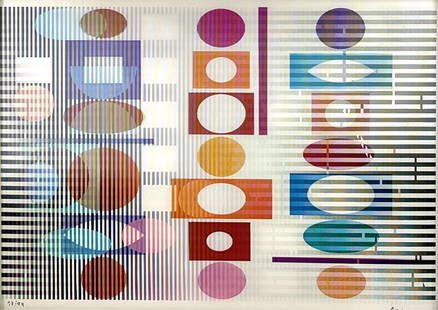 Yaacov Agam "Poly Meta" Agamograph: Hand signed and numbered 93/99 Image: 11" x 15 1/2" Frame: 21" x 25 1/2" Condition: In good condition.