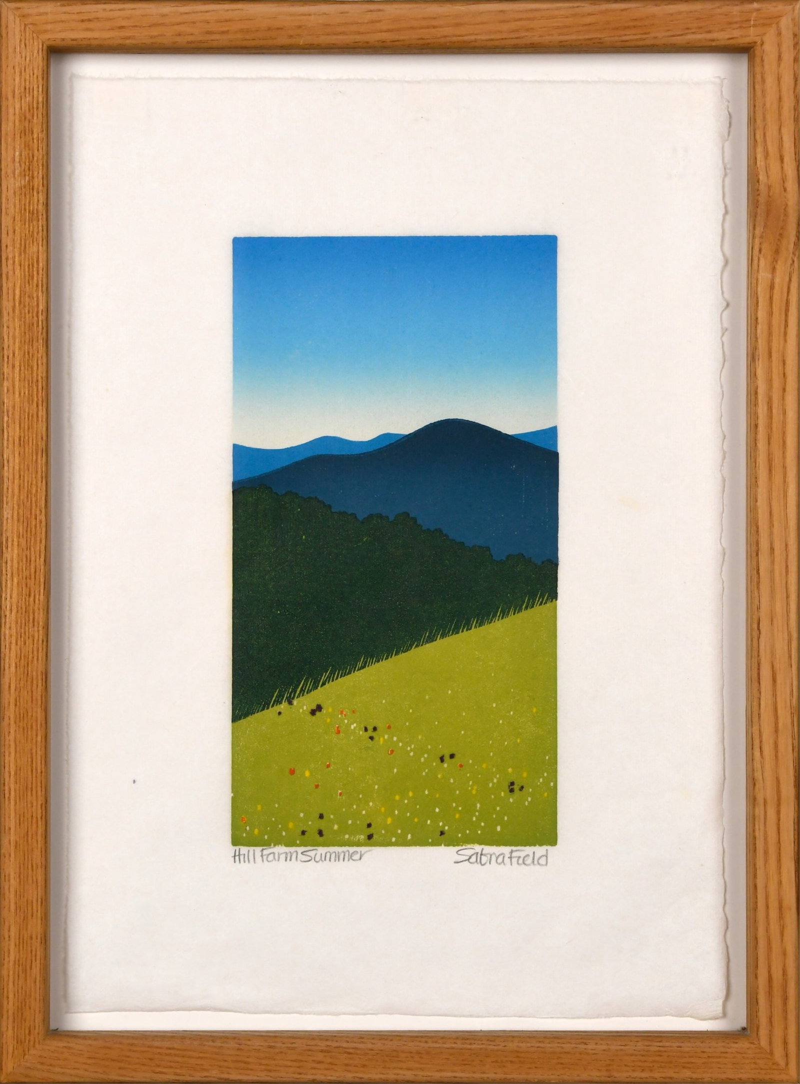 Sabra Field Hill Farm Summer Woodblock (1 of 3)