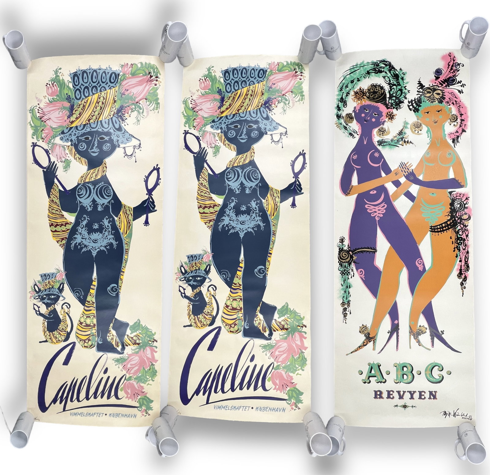 (3) Vintage Bjorn Wiinblad MCM Posters (1 of 4)